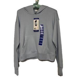 Girls Danskin Sweatshirt Hoodie Blue Gray Kids Youth Thumb-hole Large 14-16 Soft